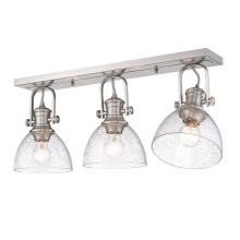 Golden 3118-3SF PW-SD - Yep by Golden Lighting Hines 3-light Semi-Flush Mount in Pewter